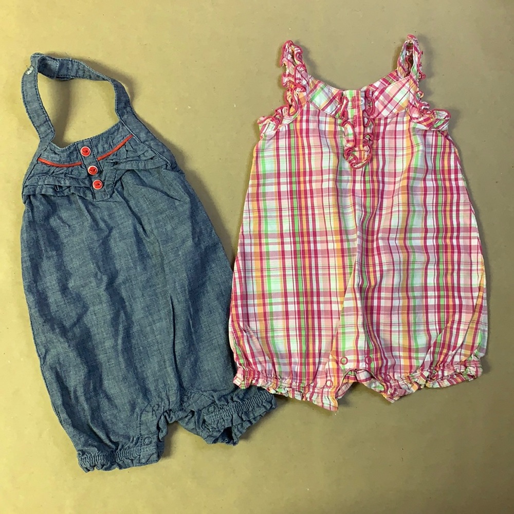 Gymboree and Crazy 8 rompers in 3-6 months size